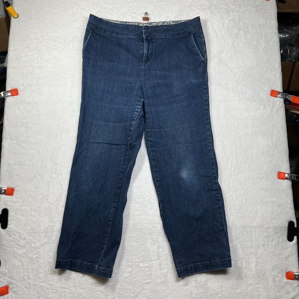 D&CO Jeans Womens 14P Blue‎ Denim Cotton Stretch Regular High Rise Medium Wash